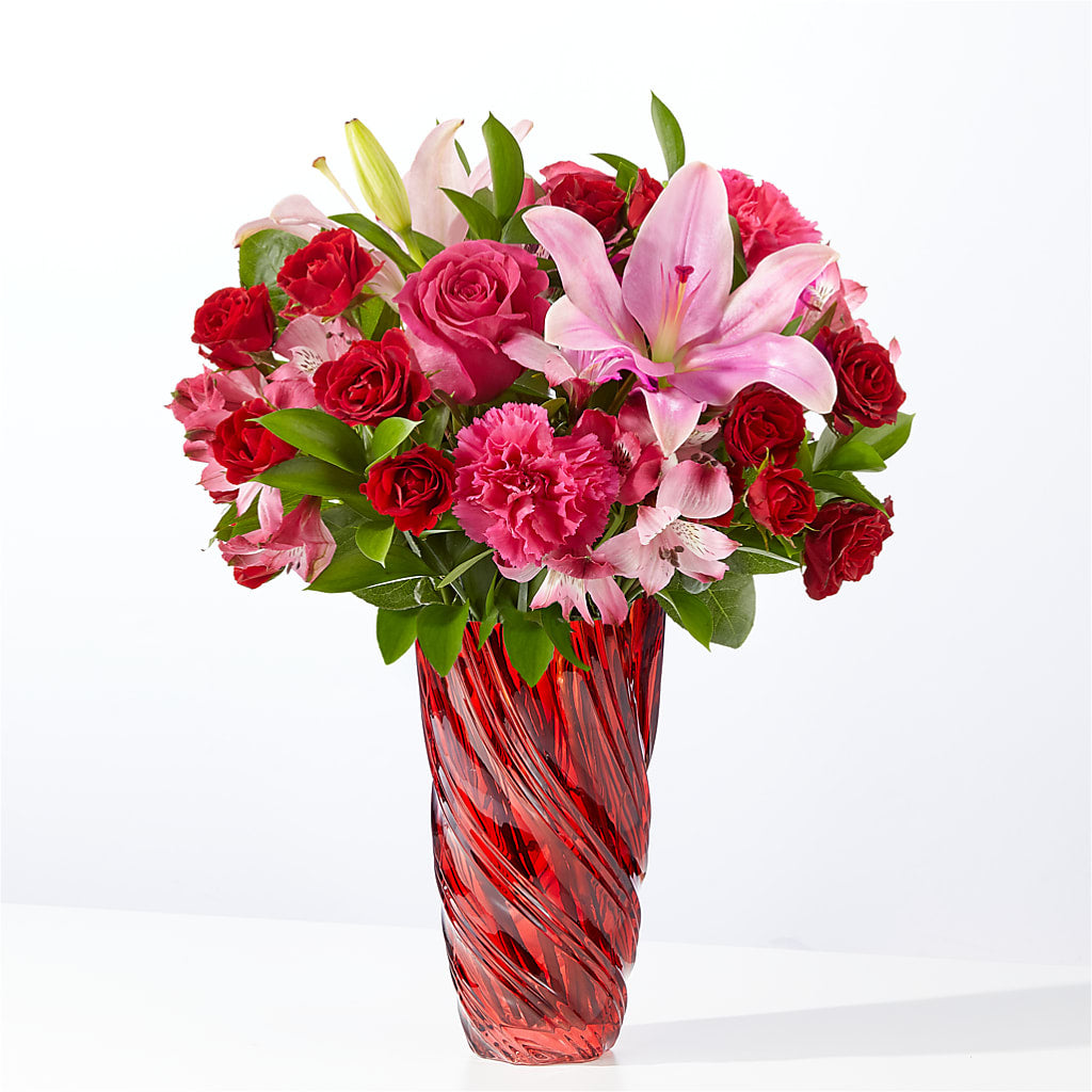 In Love Bouquet with Luxe Swirl Vase – Floristo Bermeo Ii, Big Lake MN