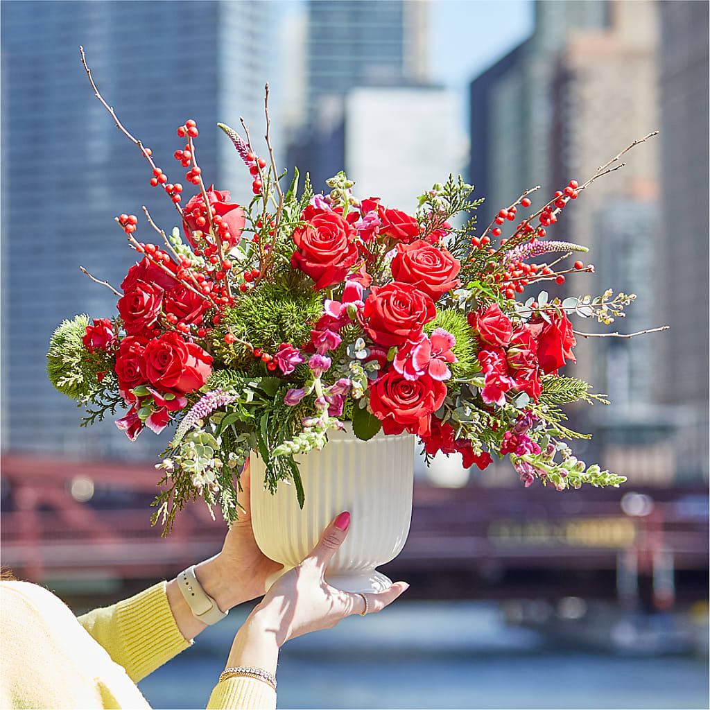 Big Red Bow Bouquet –  Floristo Bermeo Ii, Big Lake MN