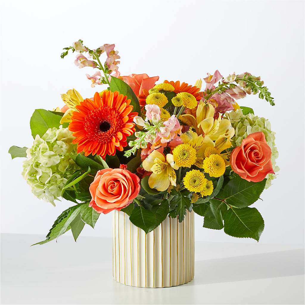 Autumn Sunshine Bouquet with Ivory Vase –  Floristo Bermeo Ii, Big Lake MN