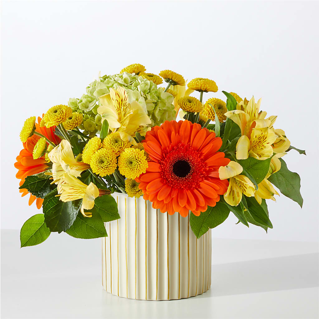 Autumn Sunshine Bouquet with Ivory Vase –  Floristo Bermeo Ii, Big Lake MN