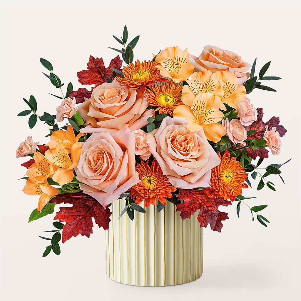 Spiced Latte Bouquet with Ivory Vase –  Floristo Bermeo Ii, Big Lake MN