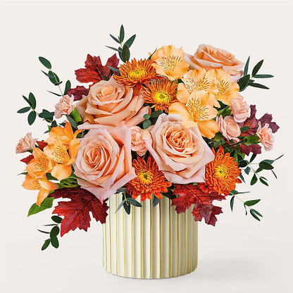 Spiced Latte Bouquet with Ivory Vase –  Floristo Bermeo Ii, Big Lake MN