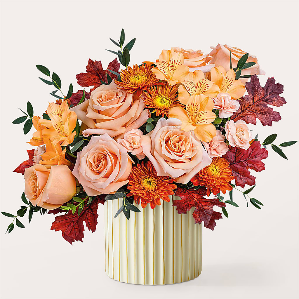 Spiced Latte Bouquet with Ivory Vase –  Floristo Bermeo Ii, Big Lake MN