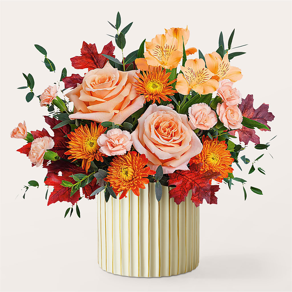Spiced Latte Bouquet with Ivory Vase –  Floristo Bermeo Ii, Big Lake MN